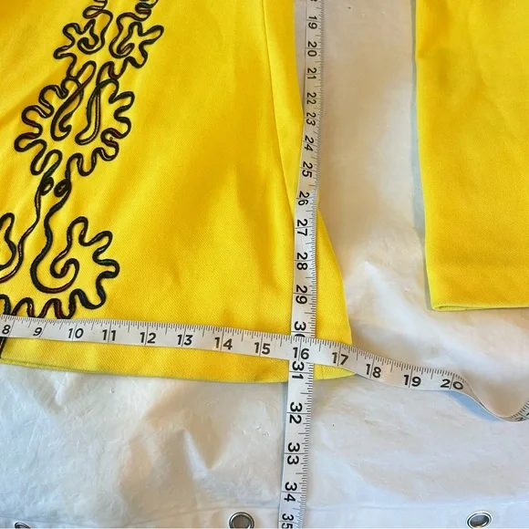 Fredrick’s of Hollywood Vintage 70s RARE Embroidered Bell Bottom Jumpsuit Yellow - Picture 14 of 14